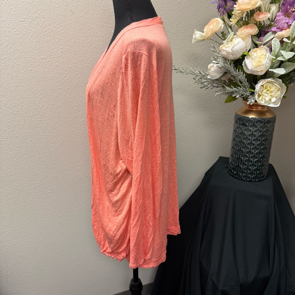 Torrid Coral Lightweight Open Front Cardigan 2X Soft Stretch Knit Spring Layer - Picture 2 of 8